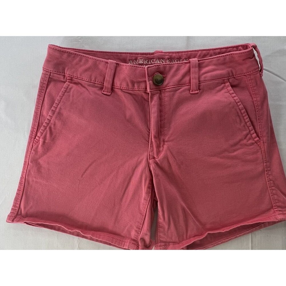 American Eagle Womens Pink Midi Super Stretch 5" Inseam Shorts Size 6